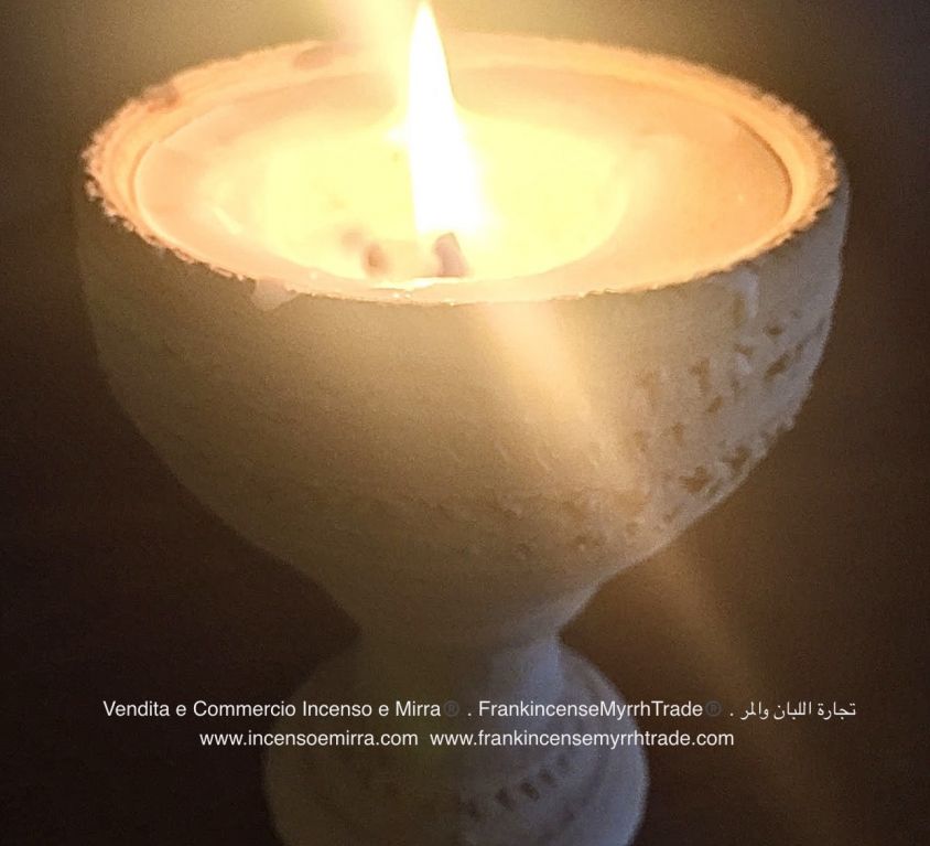 Incense Candle Handcraft from Oman. Aromatherapy Frankincense Candle.