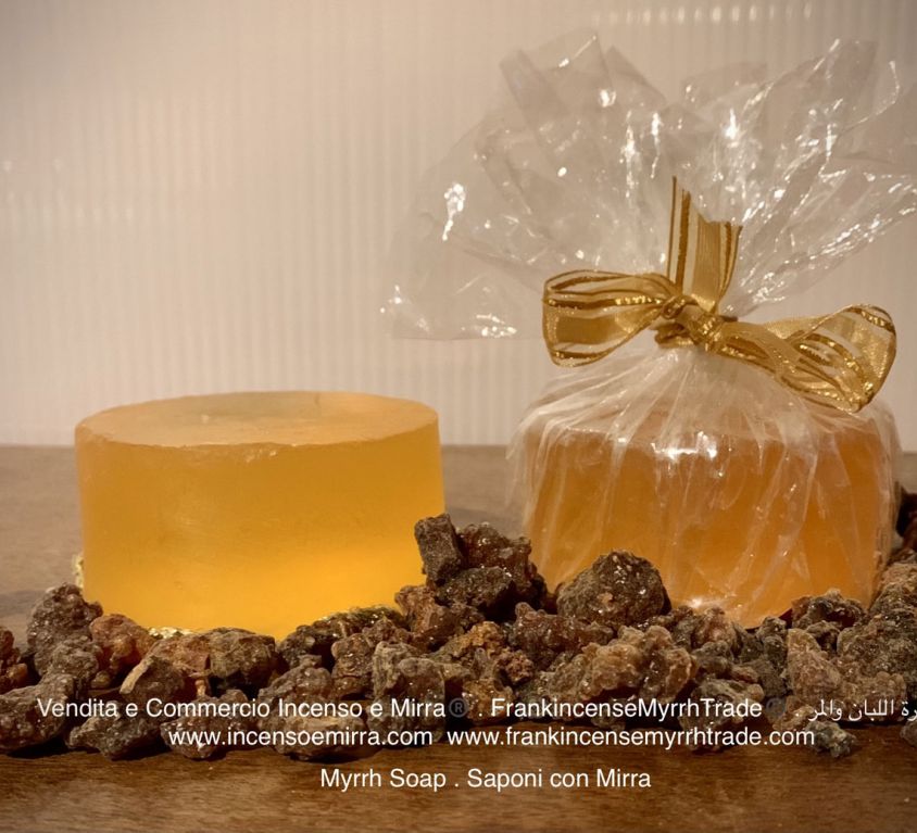 Myrrh Soap With Essential Oil And Raw Resin.