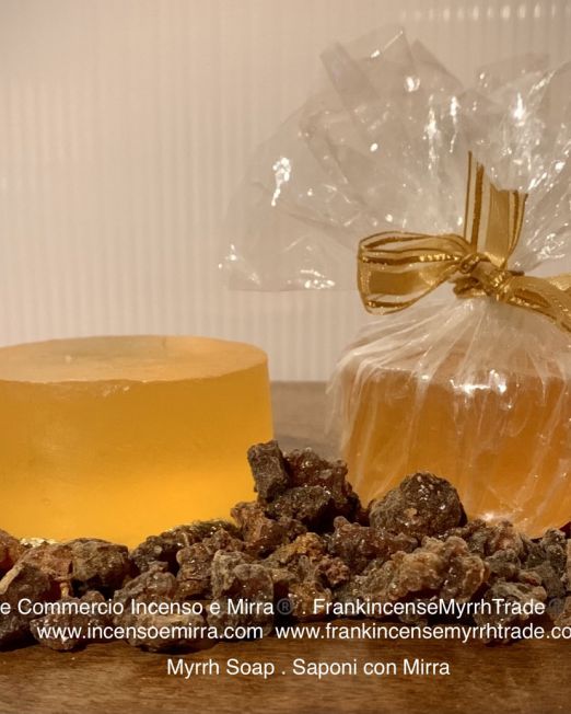 Myrrh Soap handmade with Myrrh Essential Oil and Myrrh raw resin. Myrrh Soap made in Oman, Aromatherapy with myrrh soap.