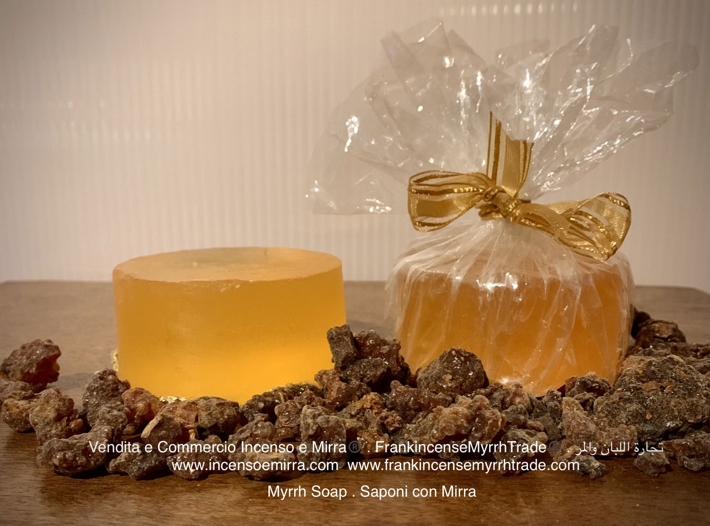 Myrrh Soap With Essential Oil And Raw Resin.