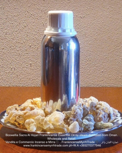 Wholesale Frankincense Essential Oil by steam distillation from Alhojari Boswellia Sacra raw resin imported from Sultanate of Oman. 
Al Hojari Boswellia Sacra Frankincense Essential Oils for wholesale and retail.