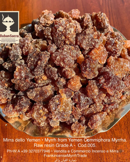 Yemeni myrrh in fine raw resin Grade A extracted from the Commiphora Mirrha tree. Myrrh in natural resin for sale both retails, wholesale and bulk purchases.
