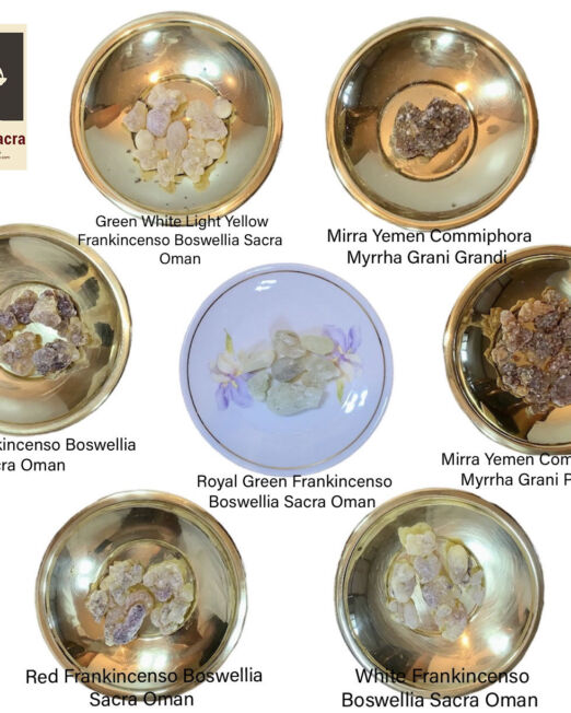 Set of 7 Packs - Frankincense (Incense) Natural Gum Tears of Hojari Boswellia Sacra origin Oman and Myrrh from Yemen
