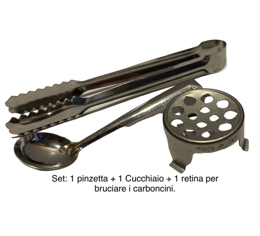 Incense Fumigation Set: Tongs, Spoon, Charcoal Steel Mesh Holder.