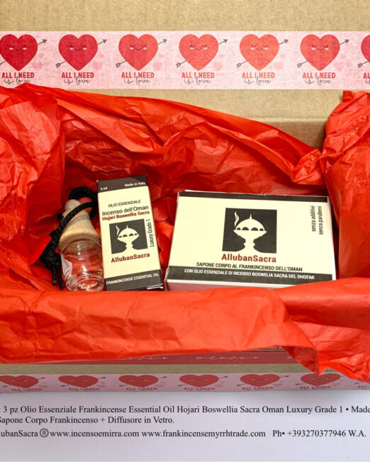 Box Set Valentine's Day with Frankincense Boswellia Sacra Oman Frankincense Soap, Diffuser. AllubanScra